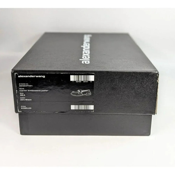 Alexander Wang Women's Carter Black Embossed Loafers Size 38.5 (MSRP $595) - Picture 12 of 12